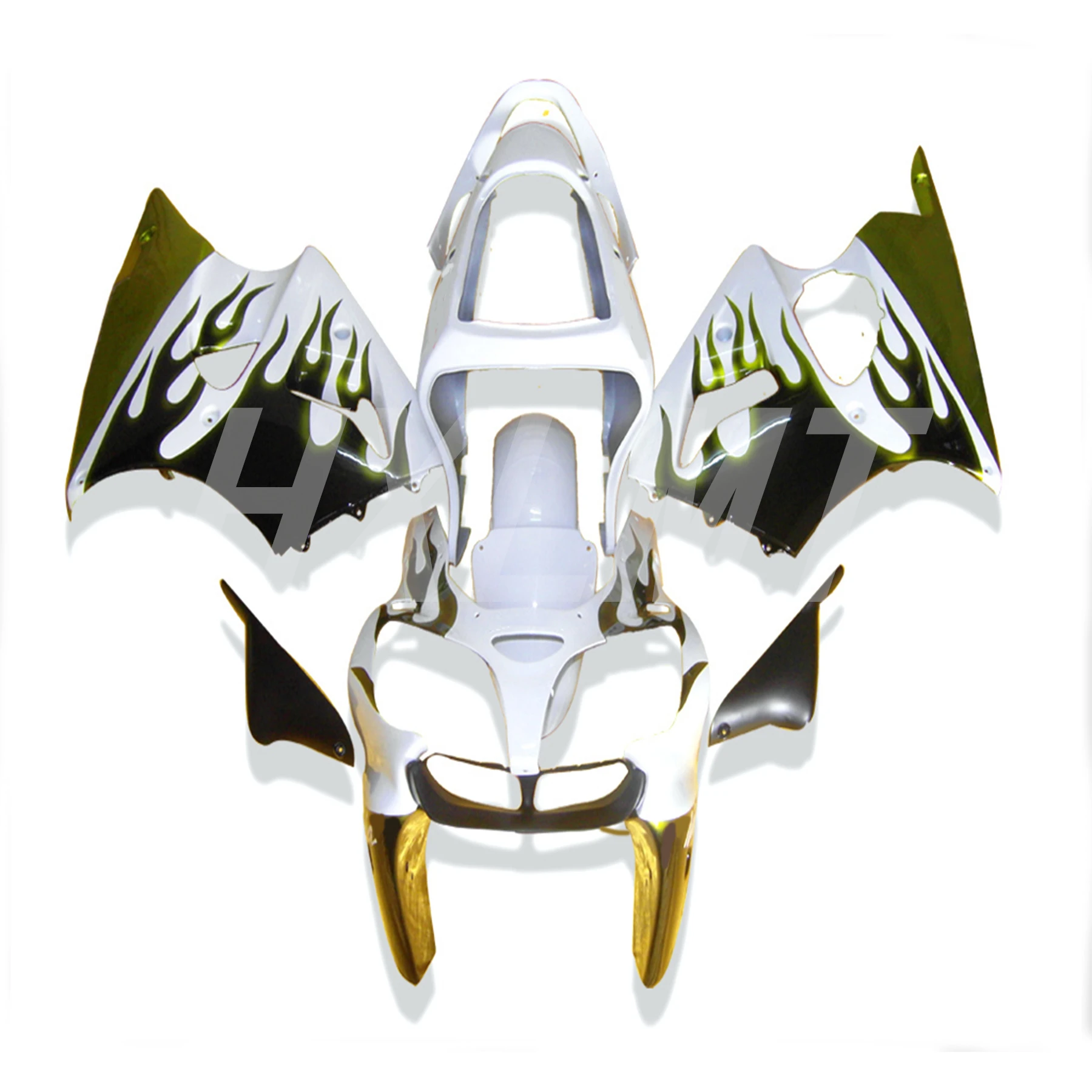 Custom Fairings Kit For KAWASAKI Ninja ZX6R 636 00 01 02 ZX 6R 636 2000 2001 2002 Injection Green Flames Red Bodywork Set - Image 2