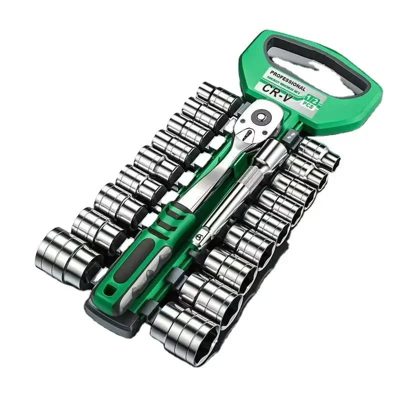 CRV 1/4" 3/8" 1/2" Ratchet Spanner 72 Tooth Automotive Mechanic Garage Car Repair Socket Wrench Set Diy Workshop Hand Tools