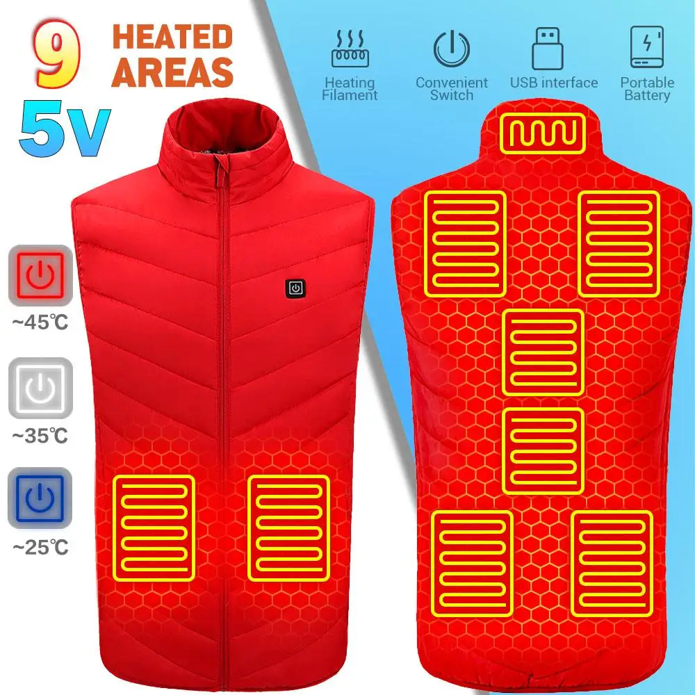 

Heated Vest Man Motorcycle Heating Jacket Vest Electrical USB Battery Powered Outdoor Fishing Hunting Waistcoat Hiking VestS-6XL