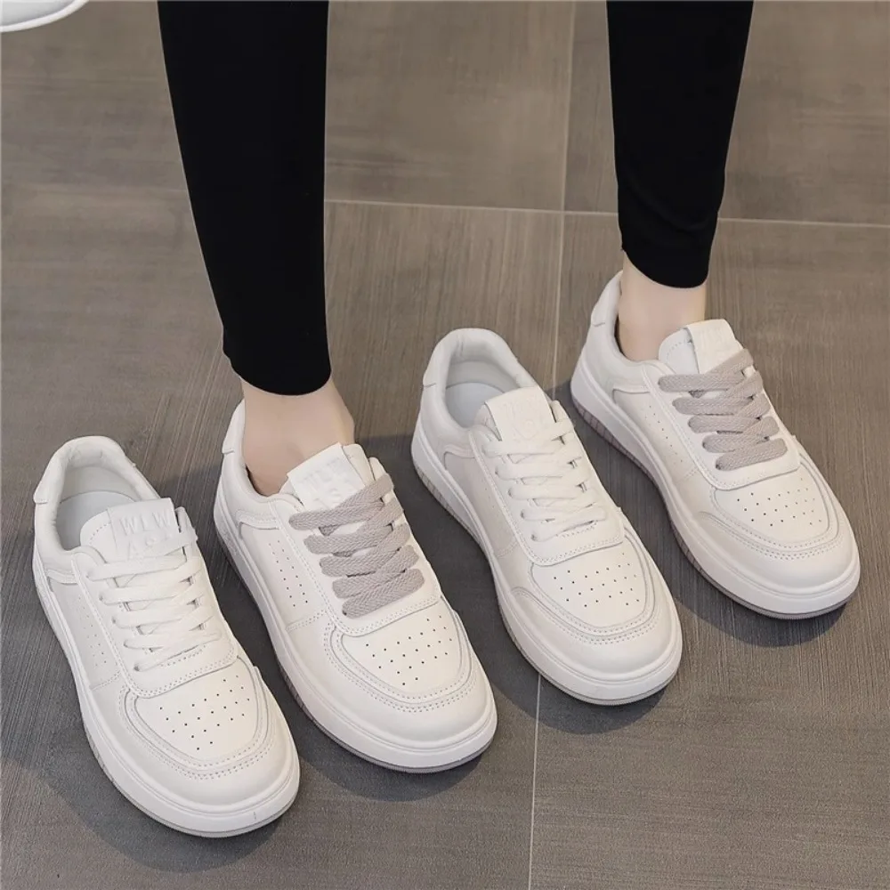 Genuine Leather White Shoes Women's Casual Sports Shoes 2025