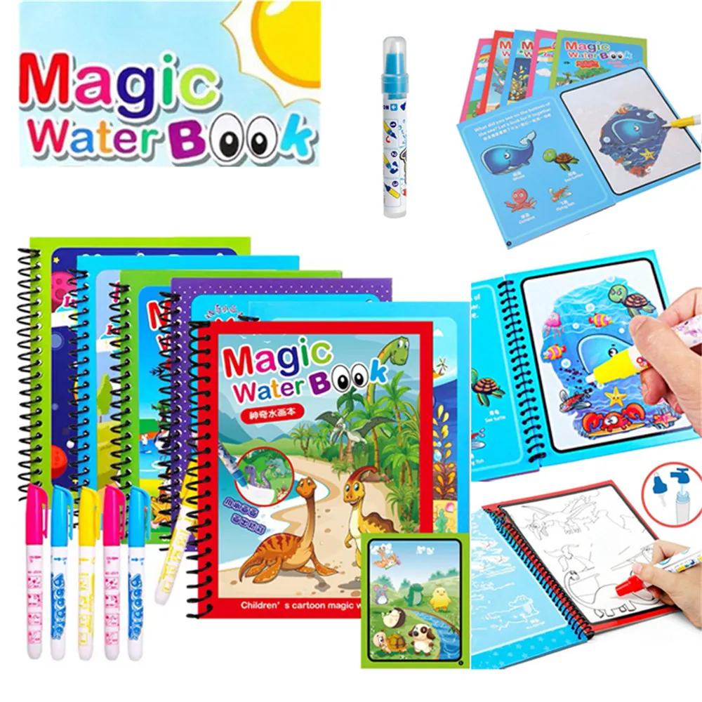

Magical Water Book Educational Drawing Toys Cartoon Reusable Kindergarten Primary School Early Education Painting Kid's Handmade