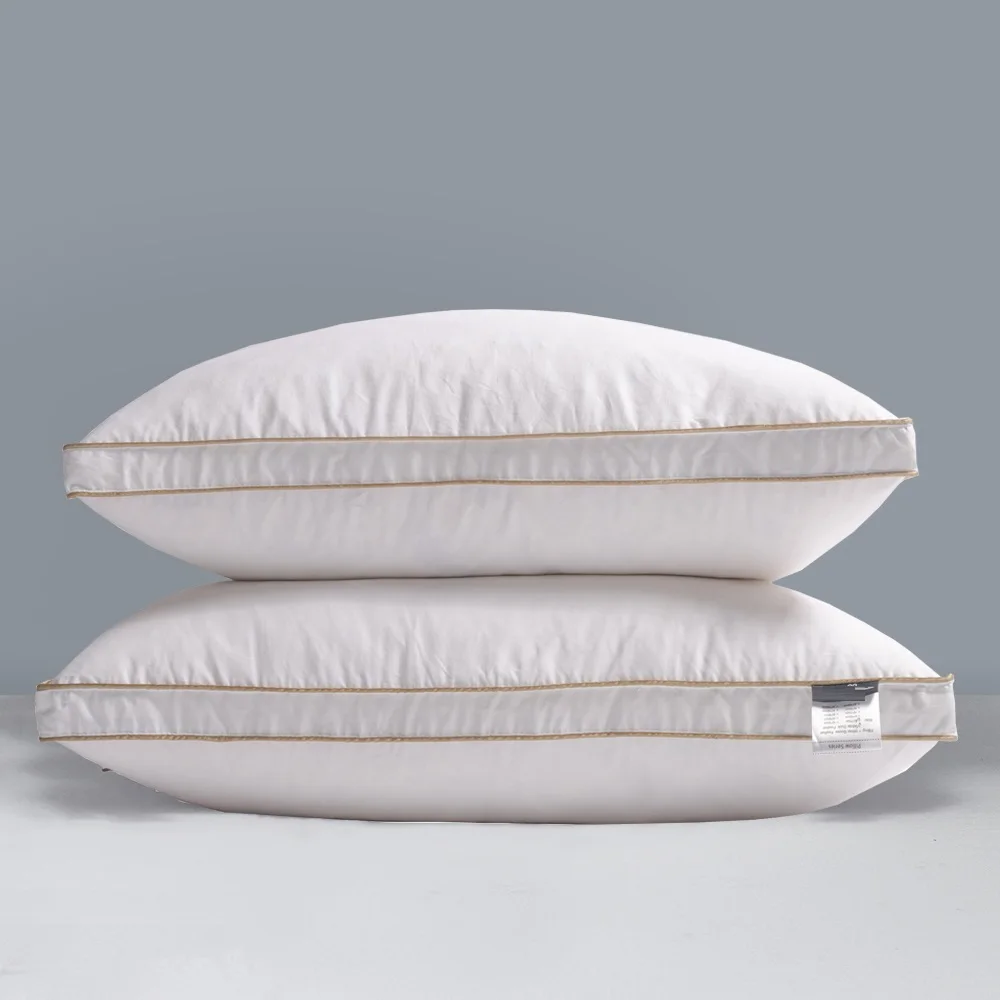 Top Quality Brand Design White Goose Feather Neck Health Care Pillow 100% Cotton Allow The To Breathe |