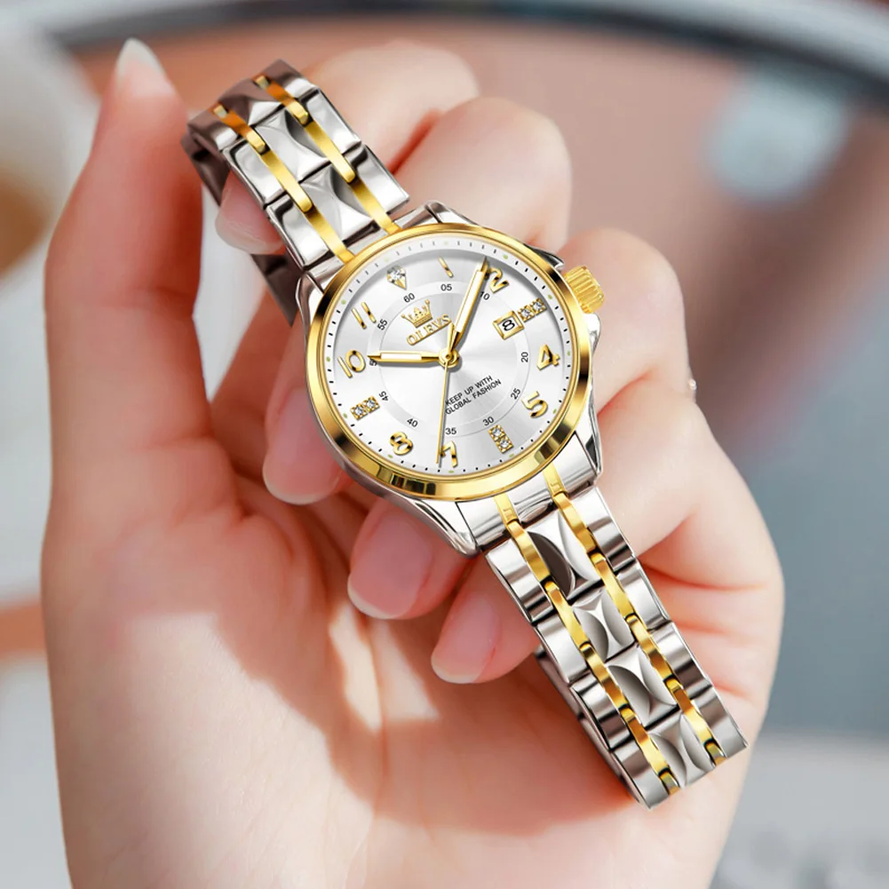 OLEVS Women Watch Top Brand Luxury Female Waterproof Clock Stainless Steel Bracelet Elegant Original Lady Girl Wristwatch Reloj
