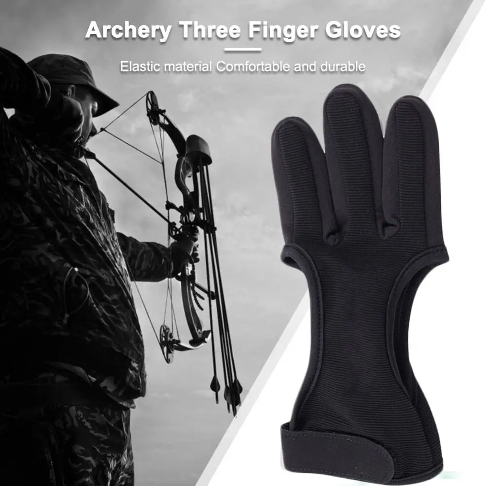 Archery Three-finger Gloves Hunting Shooting Protection Gloves Beginners Hand Guard Protector Glove Archery Protective Gear Sports Gloves Finger Gloves