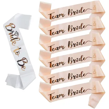 1 set in oro rosa squadra sposa per essere fascia in raso decorazione per addio al nubilato ragazze addio al nubilato matrimonio addio al nubilato decorazioni per feste