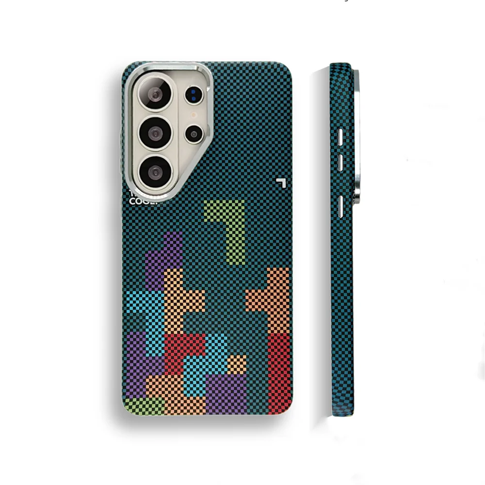 Carbon Fiber Pattern Magnetic Phone Case - Shockproof & Wireless Charging Compatible Cover