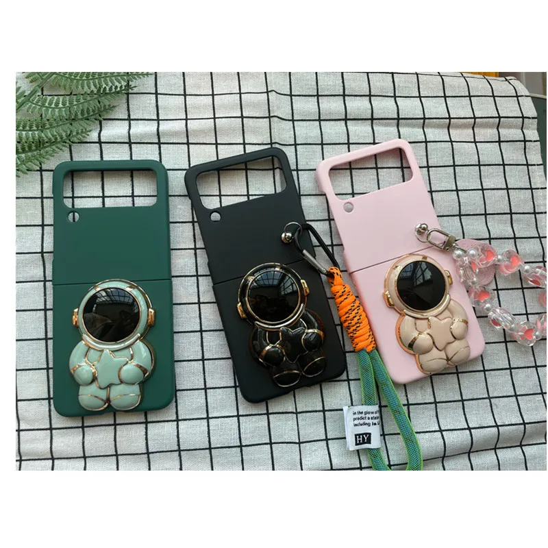 

Z Flip4 Case Cute Cartoon Folding Stand Short Chain PC Phone Case For Samsung Galaxy Z Flip4 3 2 1 Case 5G for Galaxy Z Flip3