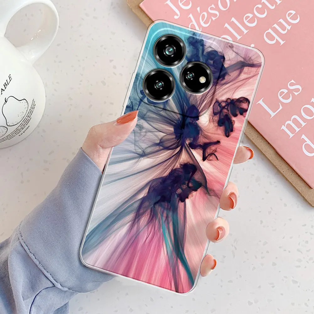 ZXLZKQ Custodia per ZTE Blade A33s (6.30) con 1 X Vetro Temperato Pellicola Protettiva, Ultra Sottile Antiurto Antigraffio Nero Morbida Silicone TPU Cover per ZTE Blade A33s - Non toccare