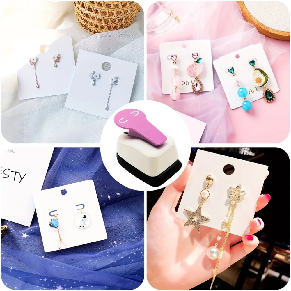 Sturdy Earring Card Hole Punch Portable Perforator Metal Scrapbook DIY Punching Machine circle hole punch hole punching tools paper craft punch paper punch