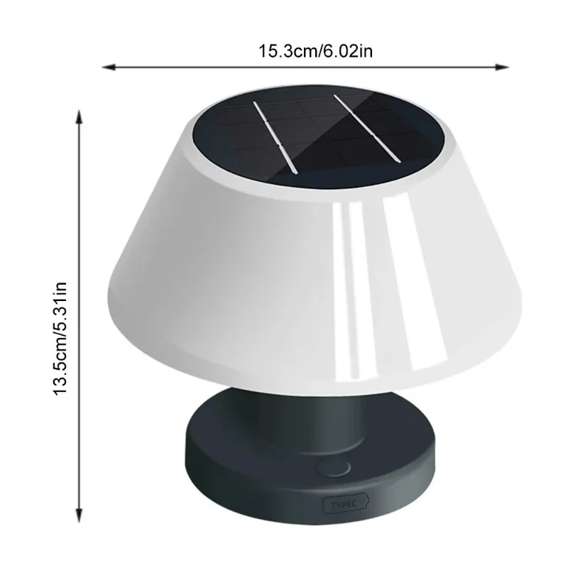 Outdoor Solar Table Lamp Waterproof Garden Indoor Desk Solar Read Lamp Dimmable Cordless Night Light Easy Install Easy To Use