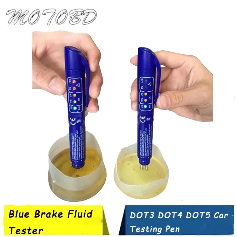 Blue Brake Fluid Tester for DOT3 DOT4 DOT5 Car Testing Pen Mini Indicator Electronic Brake Fluid Liquid Diagnostic Tool