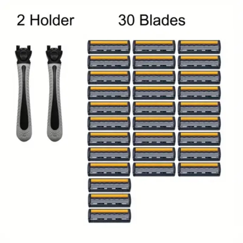 Manual shaver 32pcs Hair Trimmer Three-layer Blade Razor Male Scraper Head