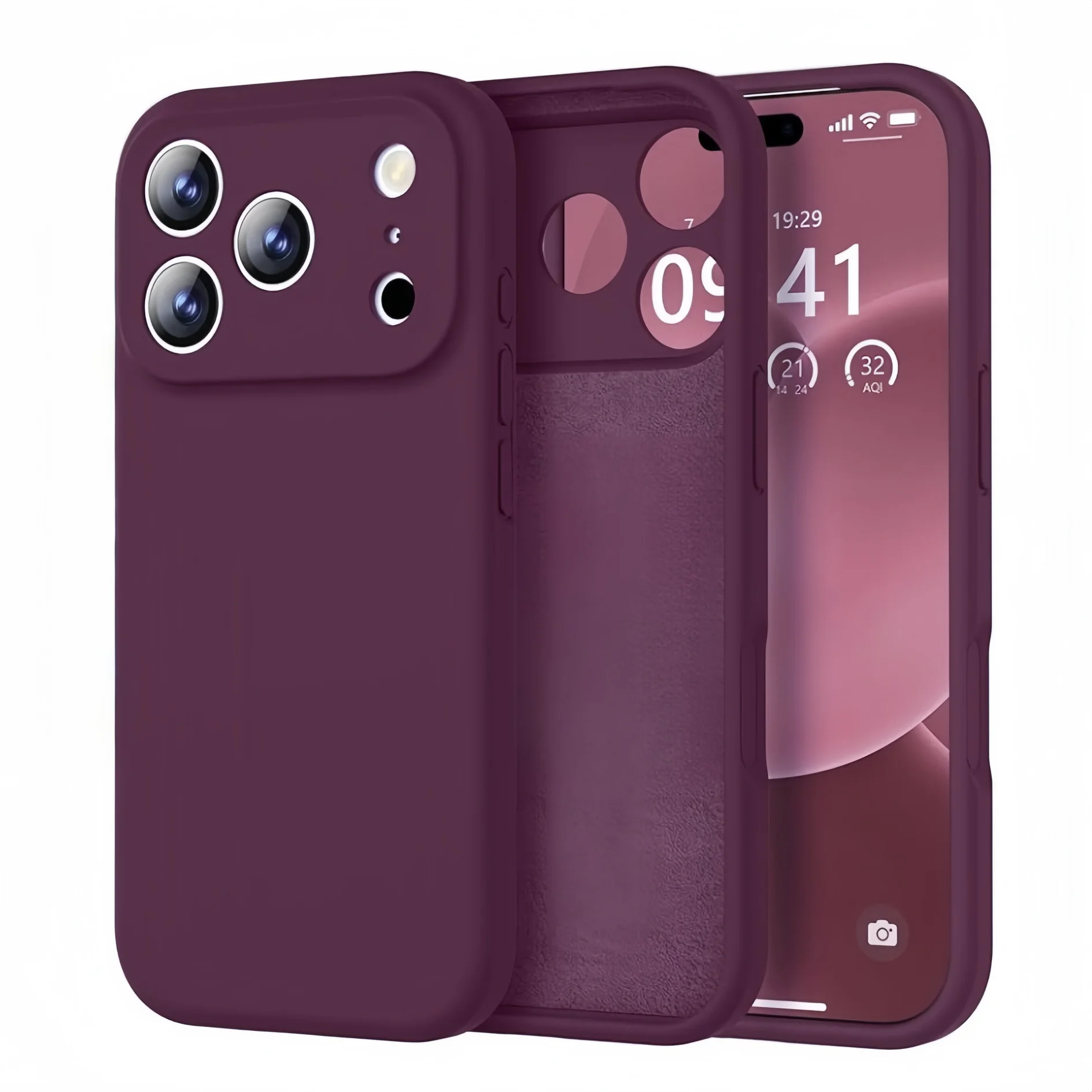 Elegant Shockproof Protective Silicone Phone Case - Solid Color Design