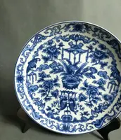 Chinese old Blue and white porcelain Hand Painted Pattern plate 2