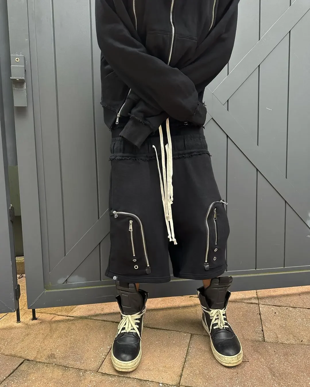 AUS発![S/DOUBLE]♦Appliqueロゴ/ジップ付きフーディ S Double Applique Zip-Up Hoodie Black | Culture Kings