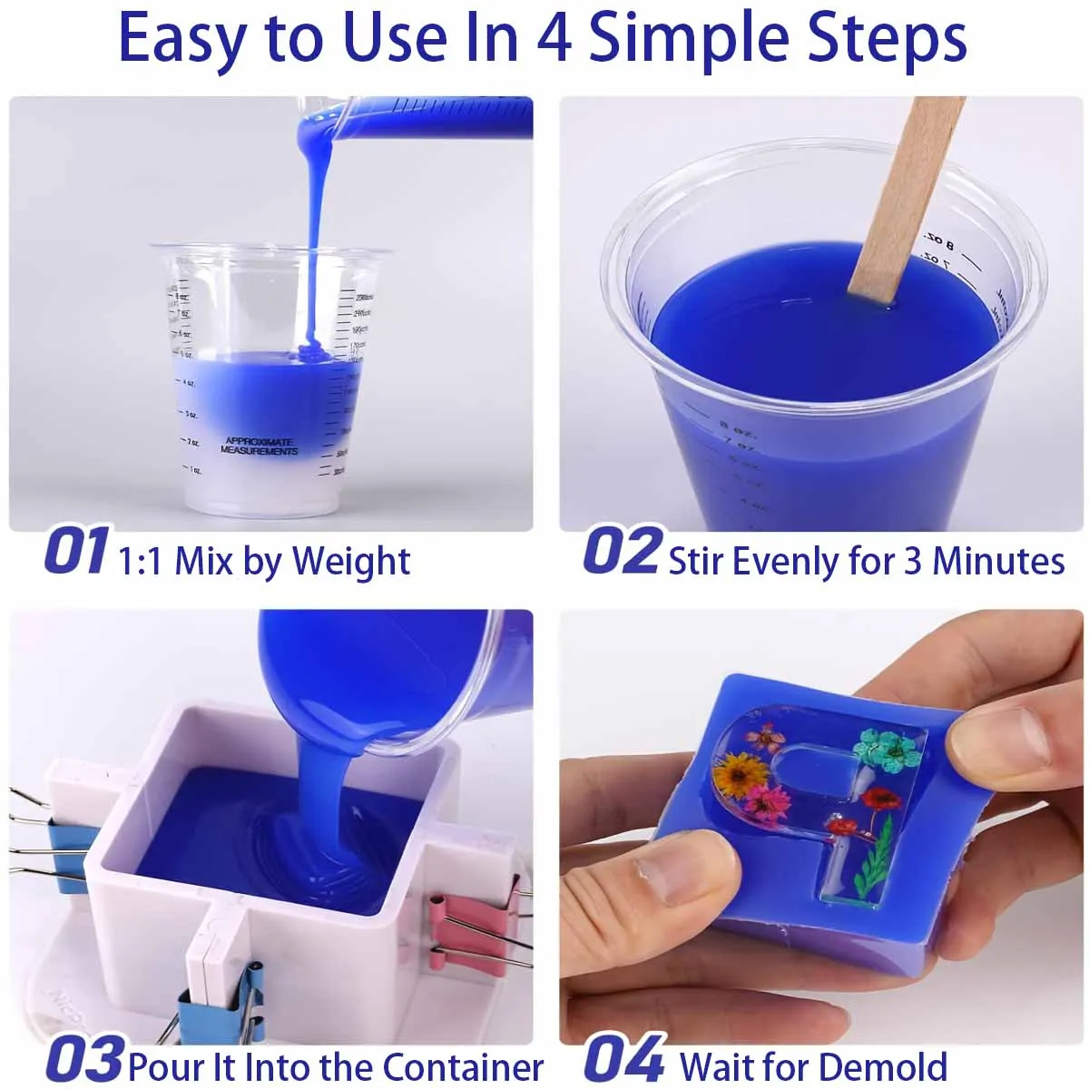 Premium Silicone Mold Making Kit - Super Elastic, Fast-Cure Liquid Silicone Rubber