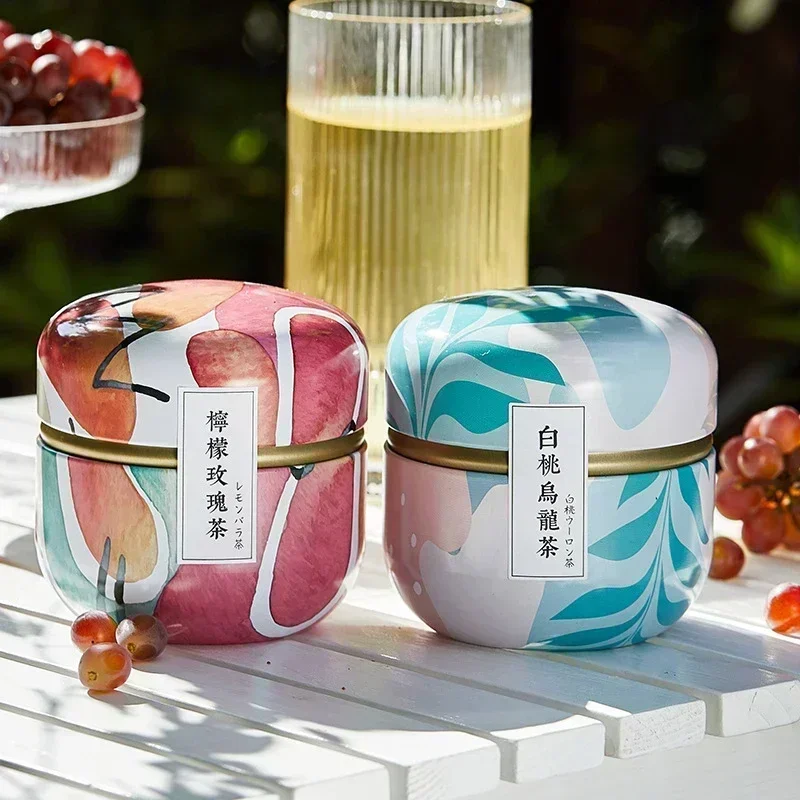 Mini Tea Caddy Box Containers Candle Cans Coffee Candy Snacks Small Tins Portable Storage Boxes Sealed Jars Packaging Teaware