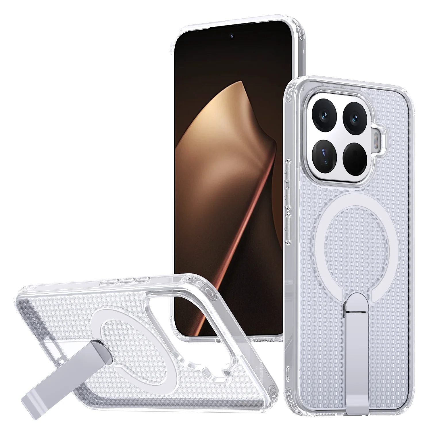 Luxury Magnetic Bracket Heat Dissipation Shockproof Rugged Tough Phone Case Cover