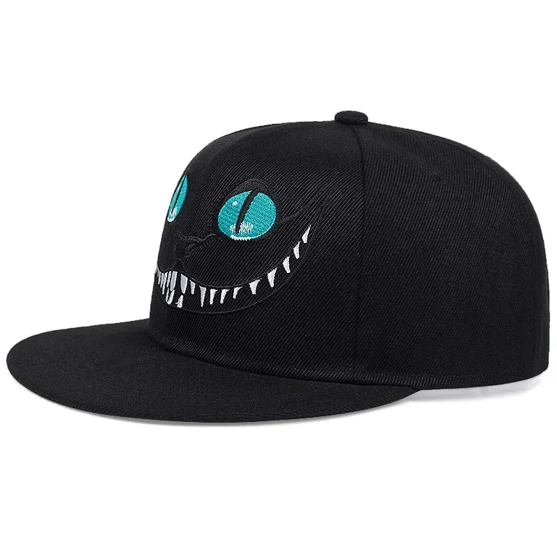 New Cheshire Cat Embroidery Baseball Cap Cute Smiley Snapback Caps Men's and Women's Universal Cotton Hat Adjustable Hip Hop Hat