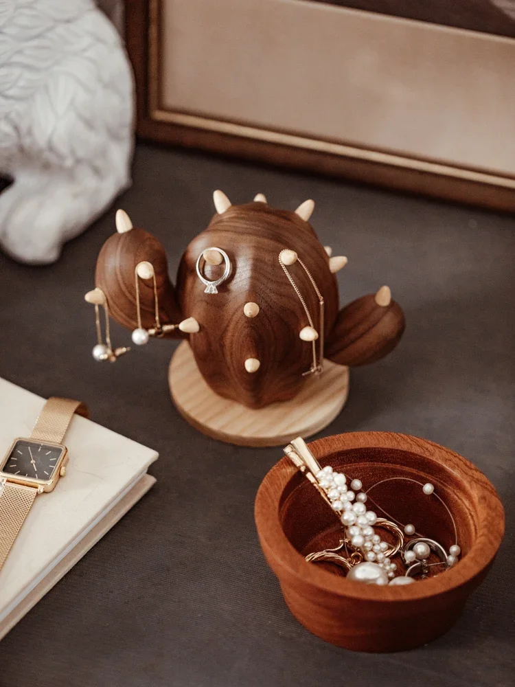 Kaktus Schmuck Aufbewahrung sbox 데스크탑 오리지널 디자인 mit Massivholz 장식 Licht Luxus 하이 엔드 절묘한 선물