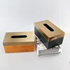 High-end Fashion Lleather Metal Stainless Steel Draw Type Tissue Box Household Living Room Kitchen Restaurant Hotel Draw Box 1