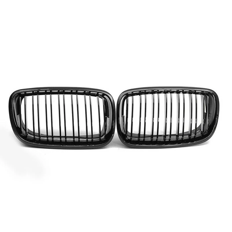 

X5 X6 Grill, Front Kidney Double Line Grille For 2007-2013-BMW X5 E70 X6 E71 (ABS Gloss Black Grill, 10-Pc Set)