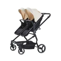 Nouvelle poussette double pour bébés, poussette double portable côte à côte, pliable, poussette haute pour bébé, poussettes doubles 3 en 1 2