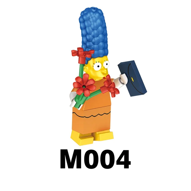 Disney Building Blocks Cartoon Comedy Simpson Family Mini Model Figures Assemble Action Bros Figures Building Blocks Toys 5