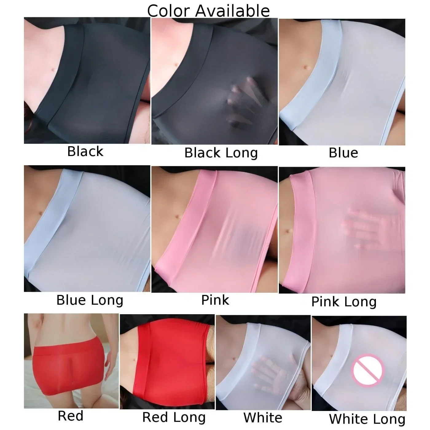 Summer Women Ice Silk Sheer Mini Tube Skirt Translucent Nightclub Party Clubwear Short Skirts Elastic Female Clothing