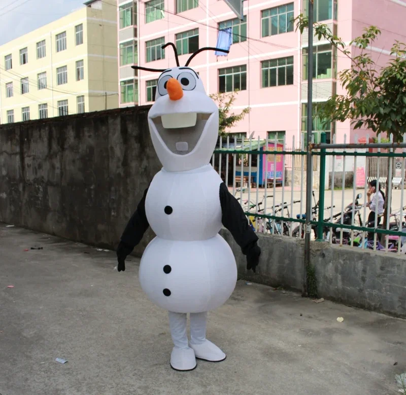 Cosplay Frozen Snow man Olaf character Mascot costume Advertising stage perform Fancy Dress birthday Party Animal carnival props,mascot costume