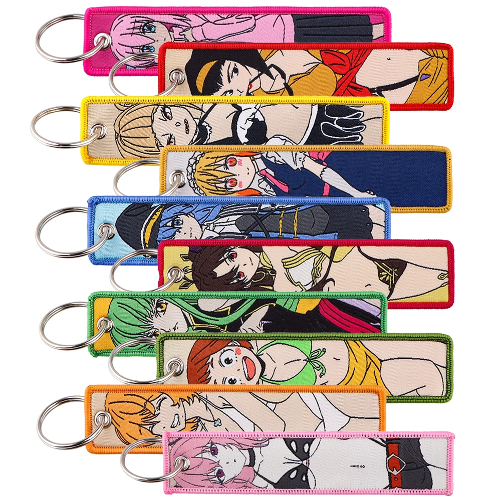 

Anime Gotoh Hitori Key Chain for Girls Women Embroidery Key Fobs Holder Man Key Tag Key Ring Fashion Accessories Gifts