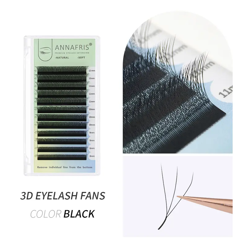 ANNAFRIS Premade Volume Fan YY 3D 4D 5D W-Shaped Lash Automatic Flowering W Lashes Extension Natural Soft Full Dense Mink Lash - Image 11