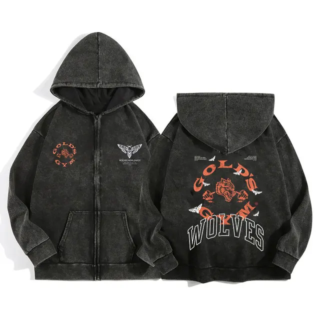 龍宮城　HOODIE 新品未使用 匿名発送 Darc Wolves Sport Zip Up Hoodies for Men Women Cotton Print Gothic