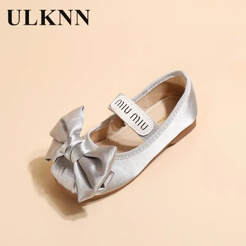 Mary Jane Shoes Girls Shoes Girls Flats Girls' Bowknot Shoes Autumn And Winter Kid's Silk Paris Dance Flats Children's Shoes