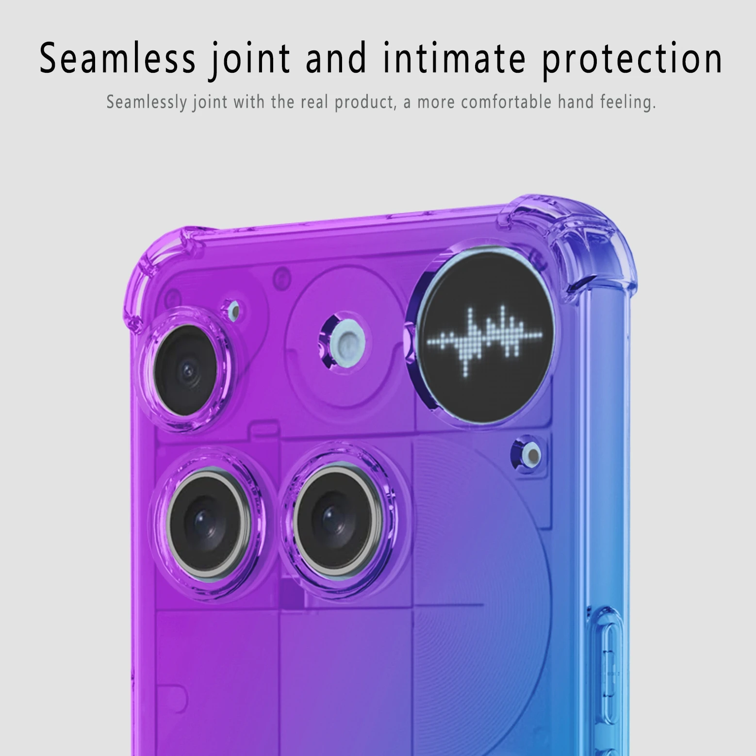 Airbag Shockproof Gradient Transparent TPU Protective Case - Back Shell Cover