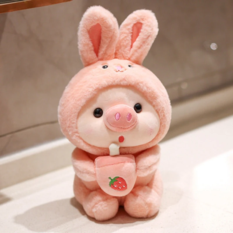 25CM Soft Cute Baby Milk Tea Pig Plush Toy Stuffed Animal Rabbit Frog Unicorn Pillow Doll Toys