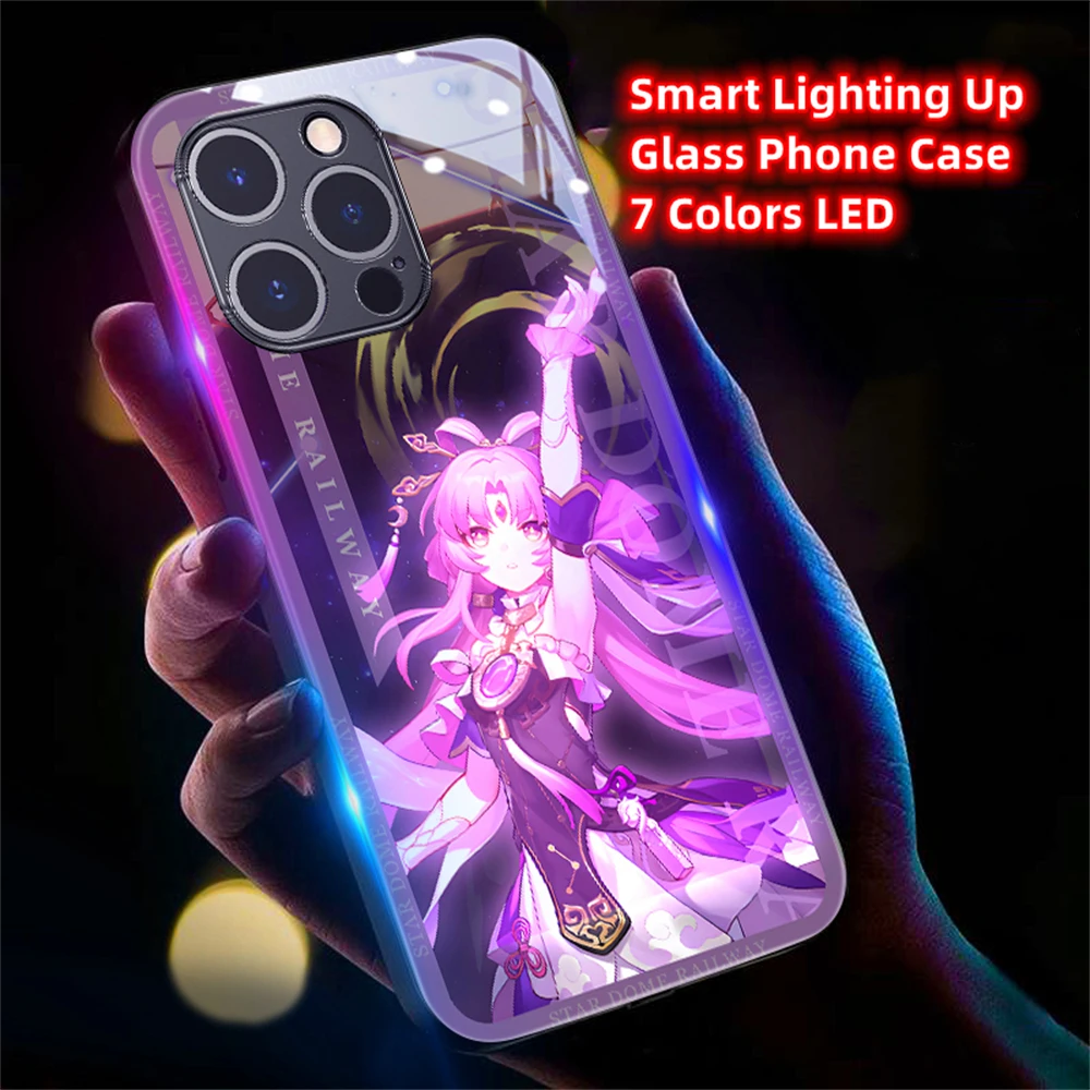Hot Sale Star Rail LED Light Phone Case Glitter Shockproof Back Cover For iPhone 15 14 13 12 11 Pro Max XR XS Plus 6 7 8 SE2020