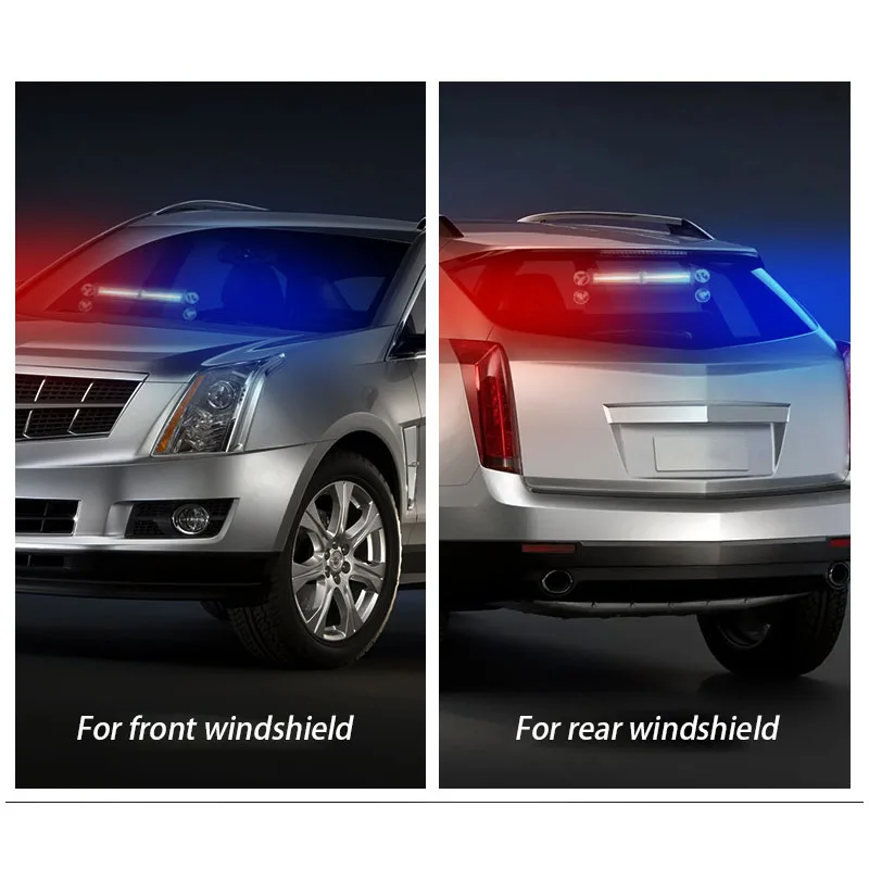 KOOJN COB Car Suction Cup led warning light Front and Rear Windshield Flashing Warning Light Road Shovel Shaped Strobe