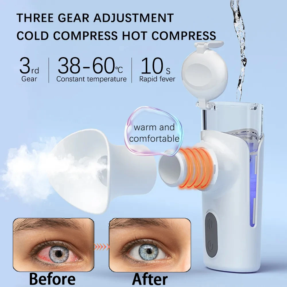 Spray Eye Moistening Instrument Hot Compress Eye Beauty Hydrating Instrument Relieve Eye Fatigue Eye Wash Device Steam Atomizer
