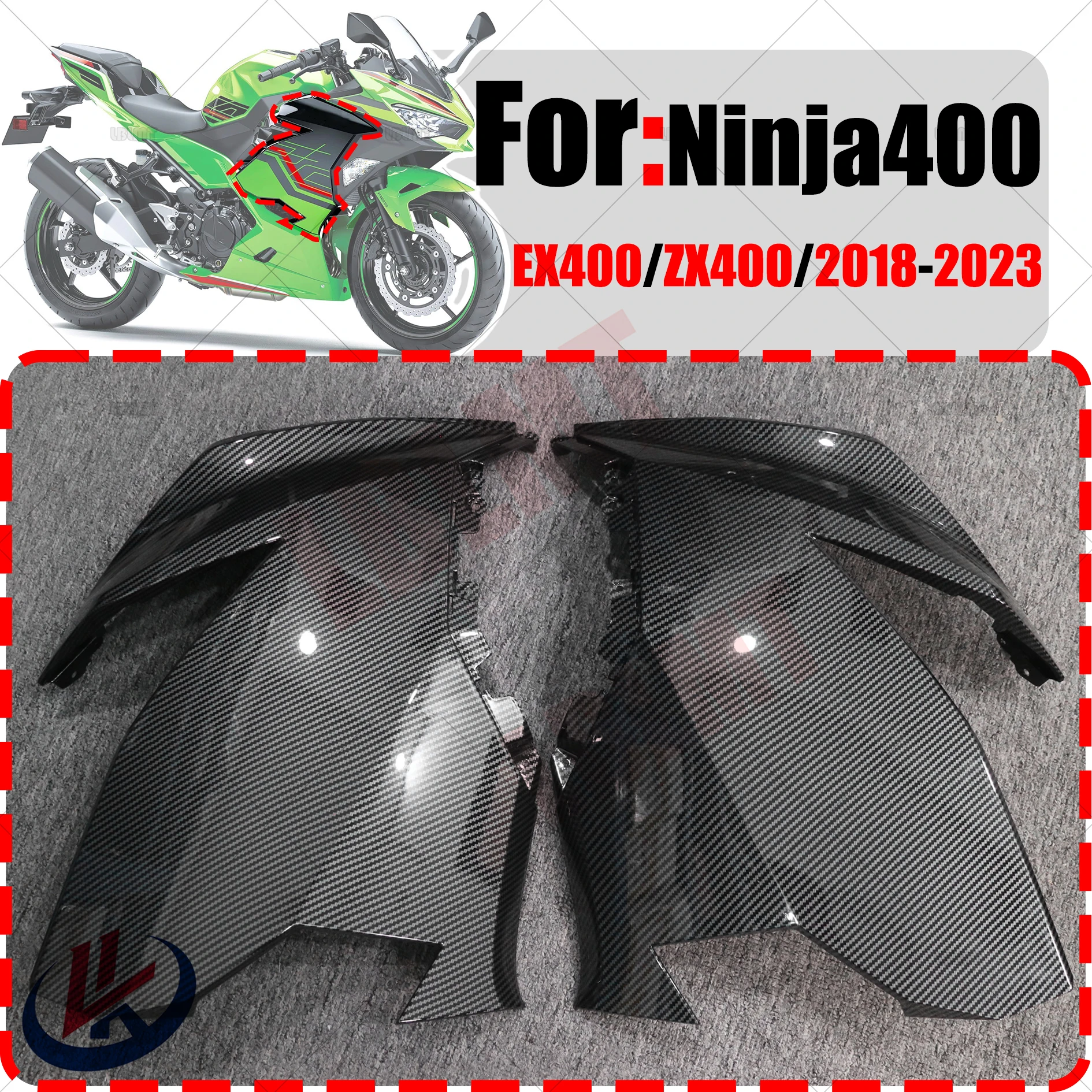 

Motorcycle Body fairing body kit left and right side panels For KAWASAKI ZX400 EX400 Ninja400 2018 2019 2020 2021 2022 2023