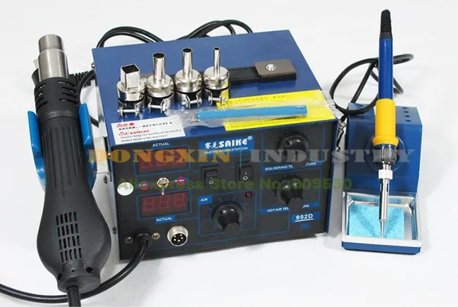 Free shipping saike952d 2 in 1 soldering station Saike 952D & Hot air gun tool set Original 220V/110V