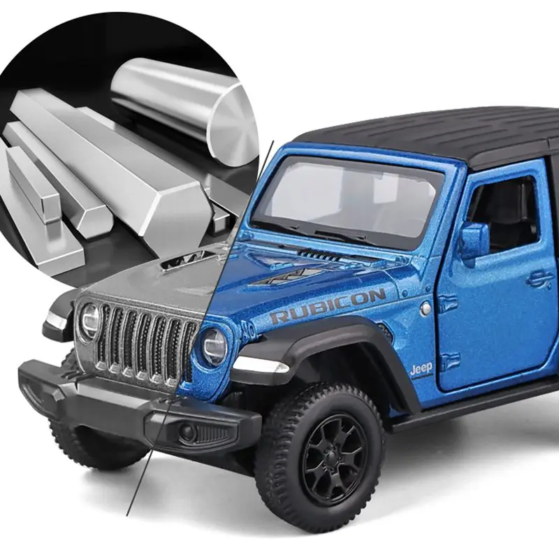 1/36 Jeep Wrangler Rubicon Off-Road Toy Car RMZ CiTY Diecast Miniature Vehicle Model Pull Back Collection Gift For Boys Kid 5