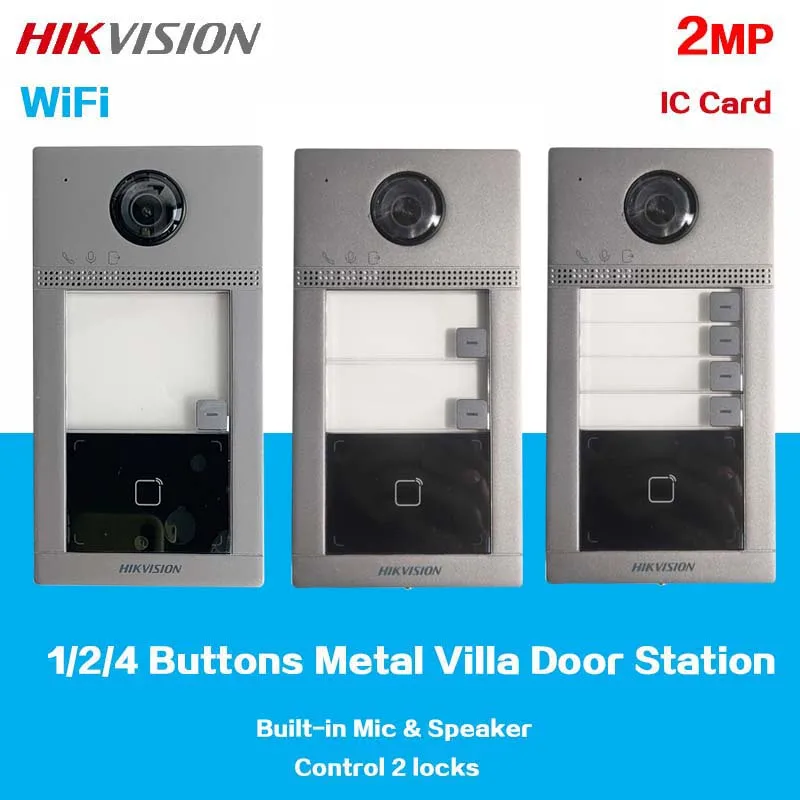 

HIKVISION WiFi 1/2/4 Button Metal Villa Flush Door Station DS-KV8113-WME1(C) DS-KV8213-WME1(C) DS-KV8413-WME1(C) IC Card Unlock