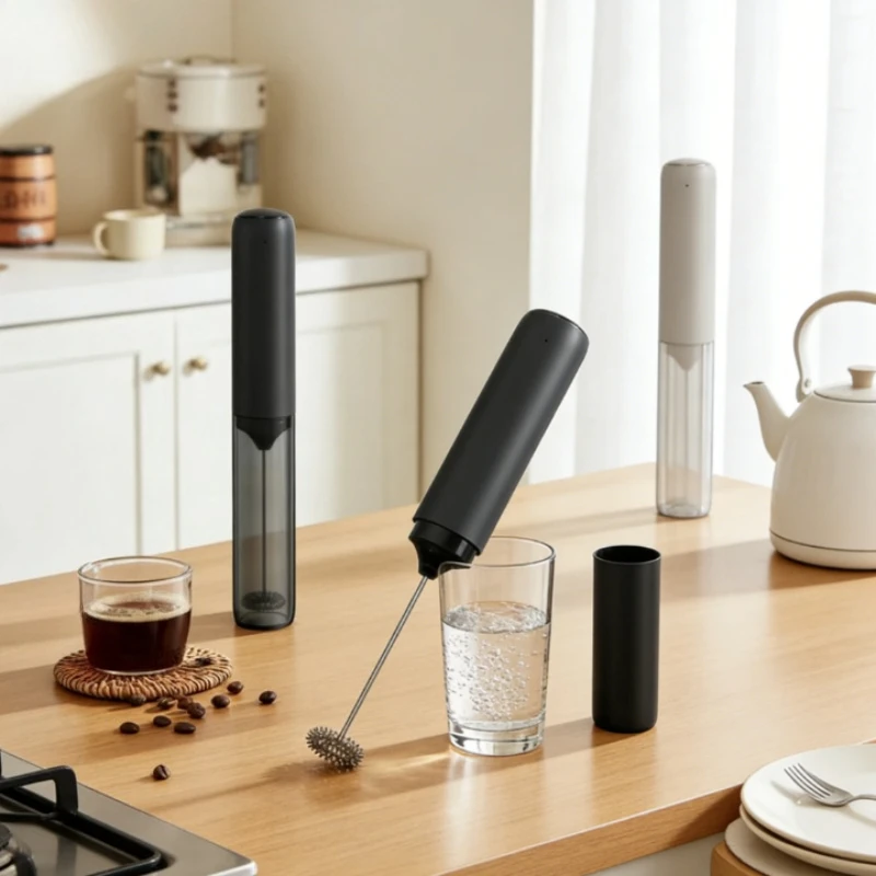 Portable Wireless Electric Milk Frother - Handheld Rechargeable Foamer with High-Speed Functionality