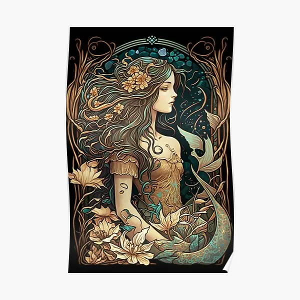 

Настенный постер в стиле «русалка», забавная винтажная роспись на стену, современный декор, художественное оформление без рамки