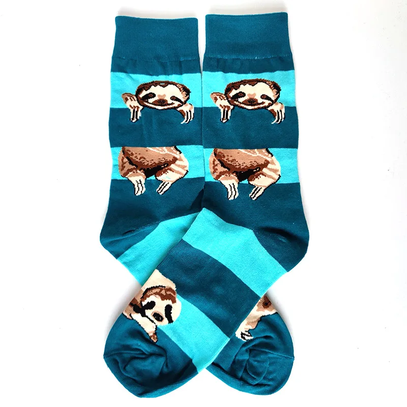 Men's Novelty Fun Graphic Cotton Socks - Unique Designs: Poker, Corgi, Frog, Burger, Piranha, Wolf, Avocado, Eagle