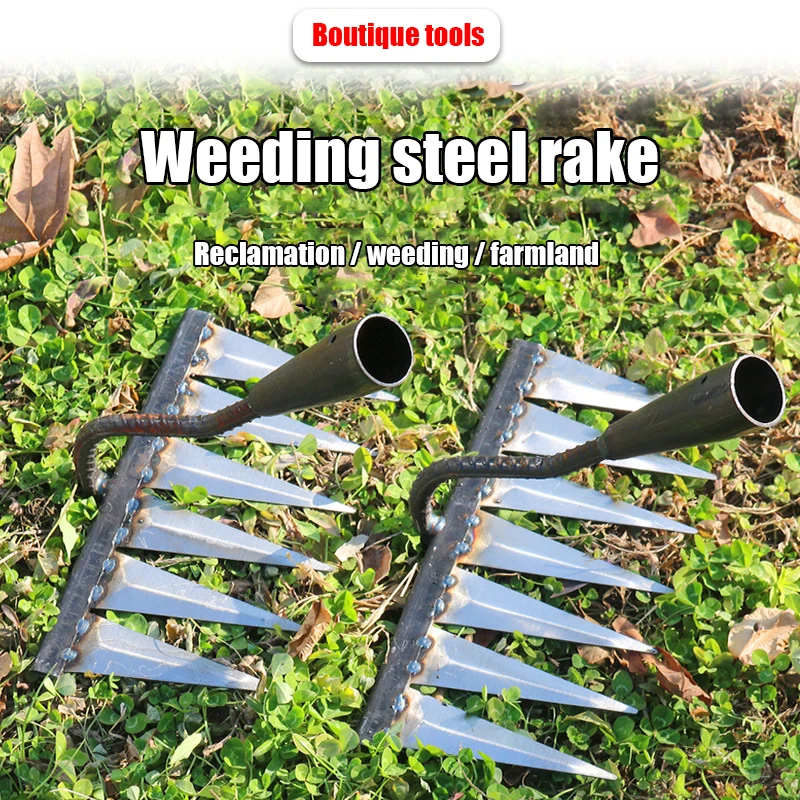 Hoe Weeding Rake Farm Tool Weeding and Turning The Ground Loose Soil Artifact Nail Rake Tool Artifact Harrow Agricultural Tools