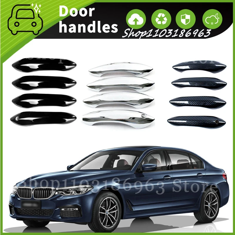 For-BMW-5-series-2018-2024-Gloss-Black-Chrome-Car-Door-Handle-Cover ...