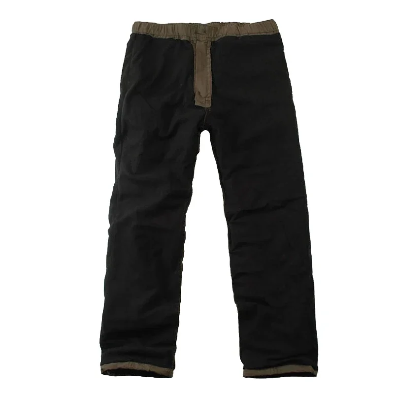 Men's Winter Thick Warm Military Cargo Pants Double Layer Fleece Overalls Casual Cotton Rip-Stop Tactical Baggy Thermal Trousers