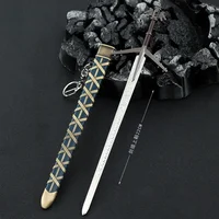 Wild Hunt Weapon Geralt Aerondight Steel Sword 22cm Game Peripheral Medieval Metal Weapon Model Uncut Blade Gifts Toys for Boys 1